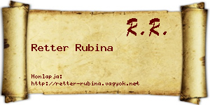 Retter Rubina névjegykártya